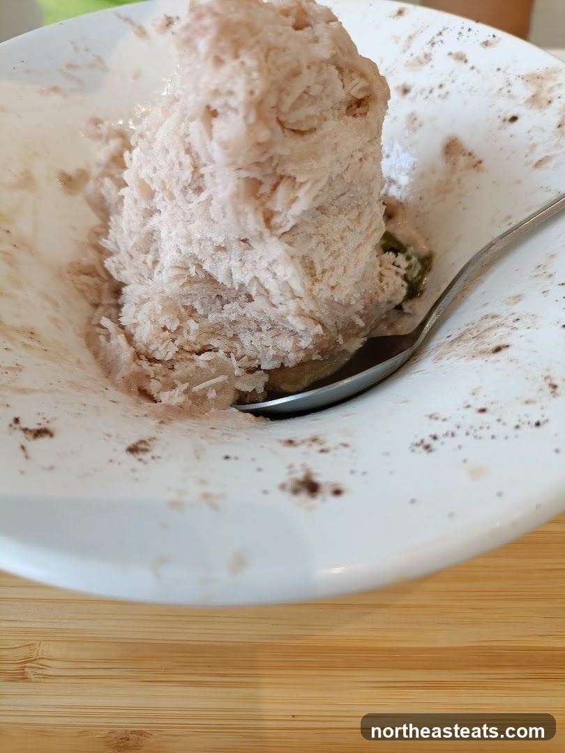 Close-up of shaved ice dessert