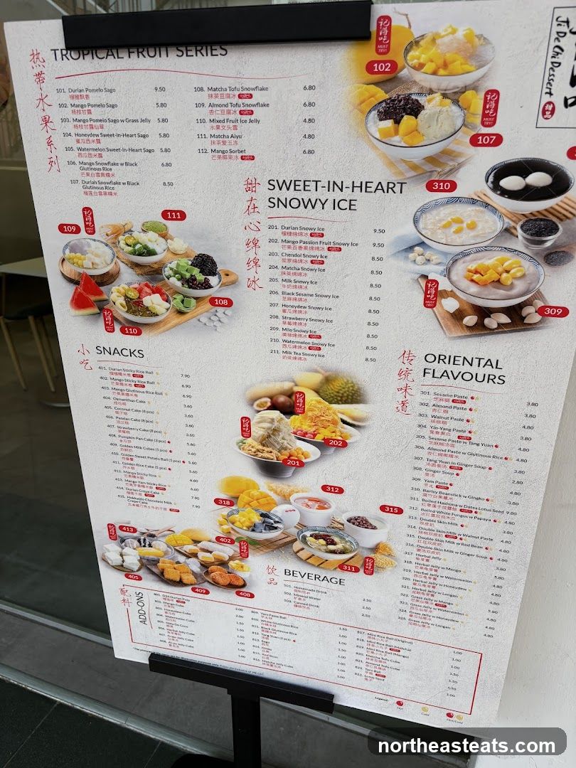 Ji De Chi Dessert Menu