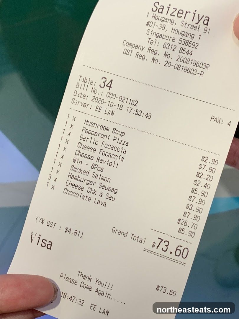 Saizeriya Receipt