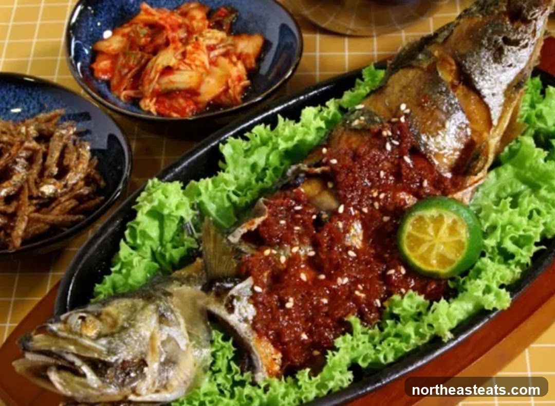 Spicy Grilled Fish with Side Dishes