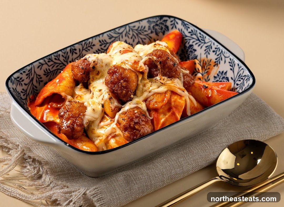 Cheesy Tteokbokki with Fried Balls