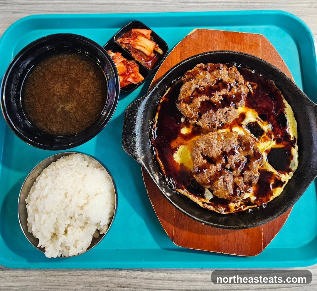 Hamburger Steak with Egg and Sauce