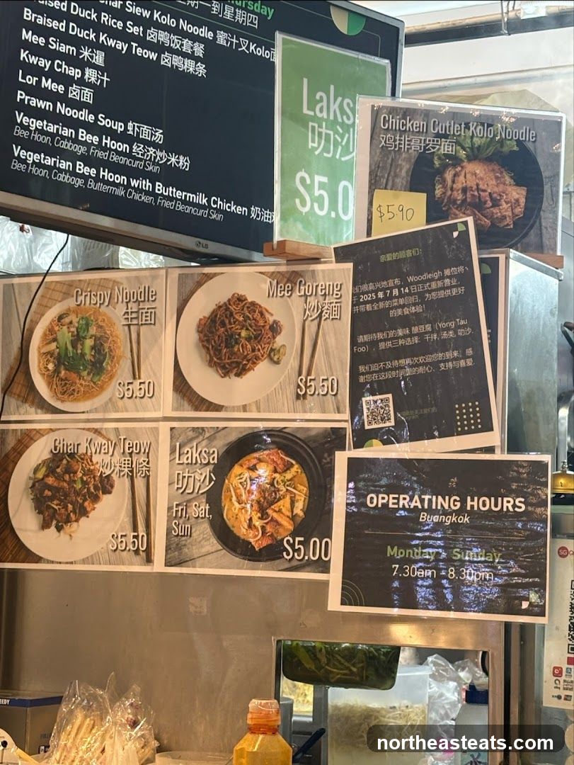 Food Menu and Operating Hours