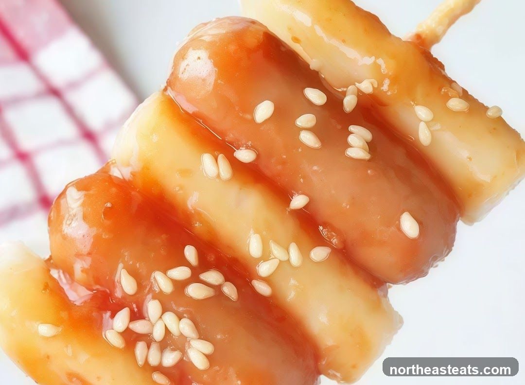 Skewered Tteokbokki with Sesame Seeds