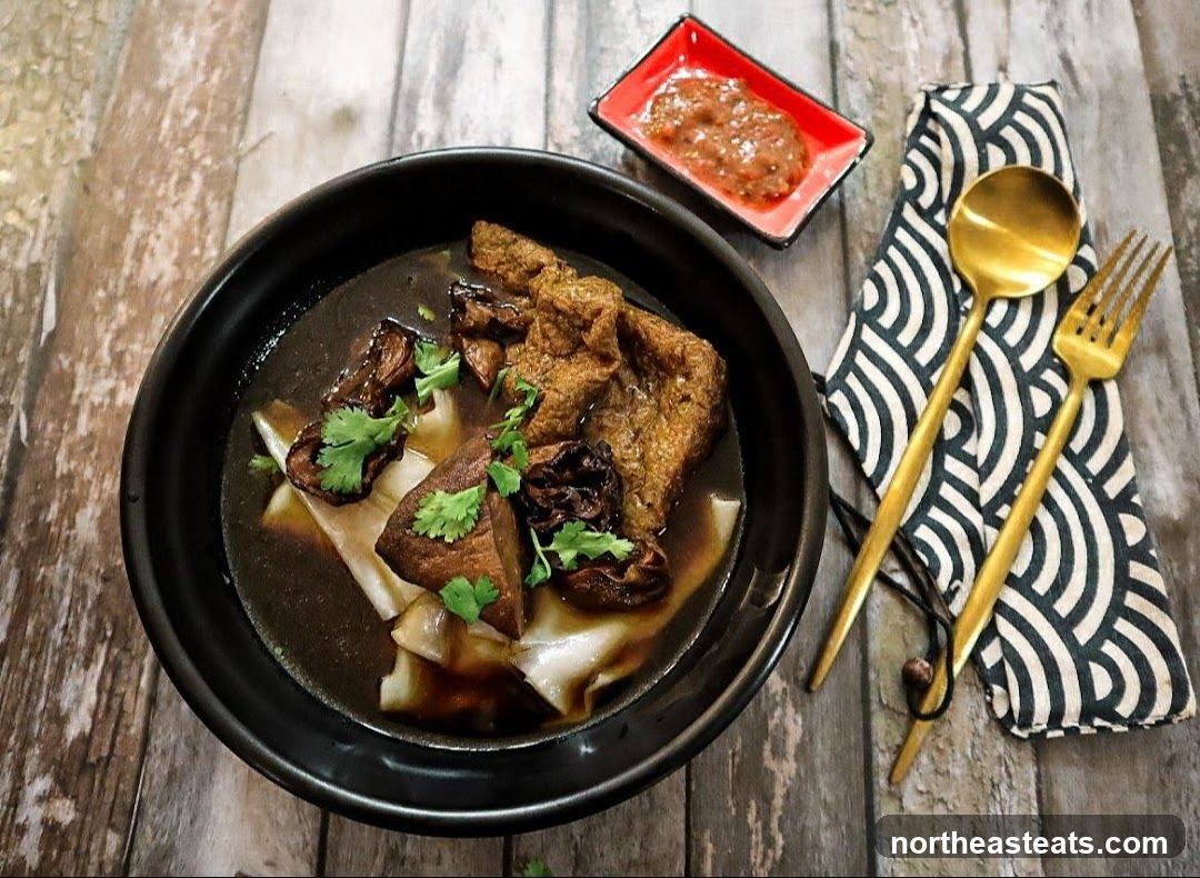 Noodle Soup with Tofu and Mushrooms