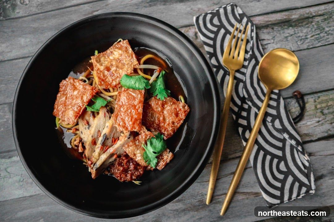 Noodle Dish with Crispy Tofu Skin
