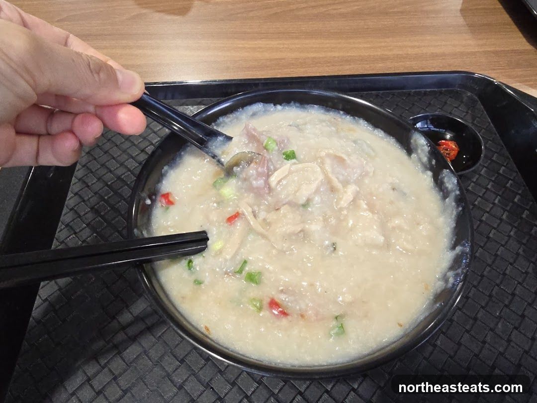 Congee with meat and vegetables