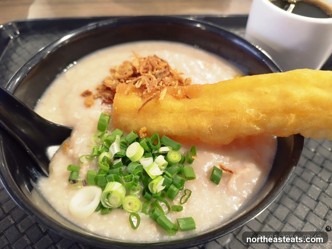 Congee with Toppings and Coffee