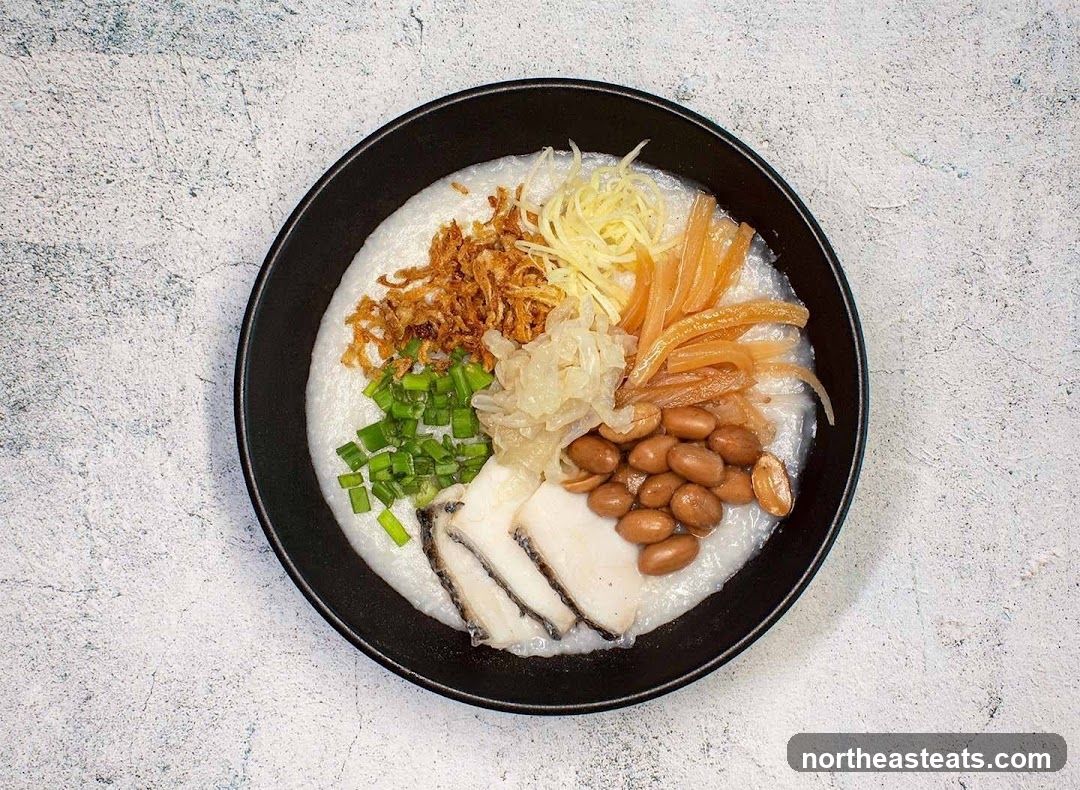 Congee with toppings