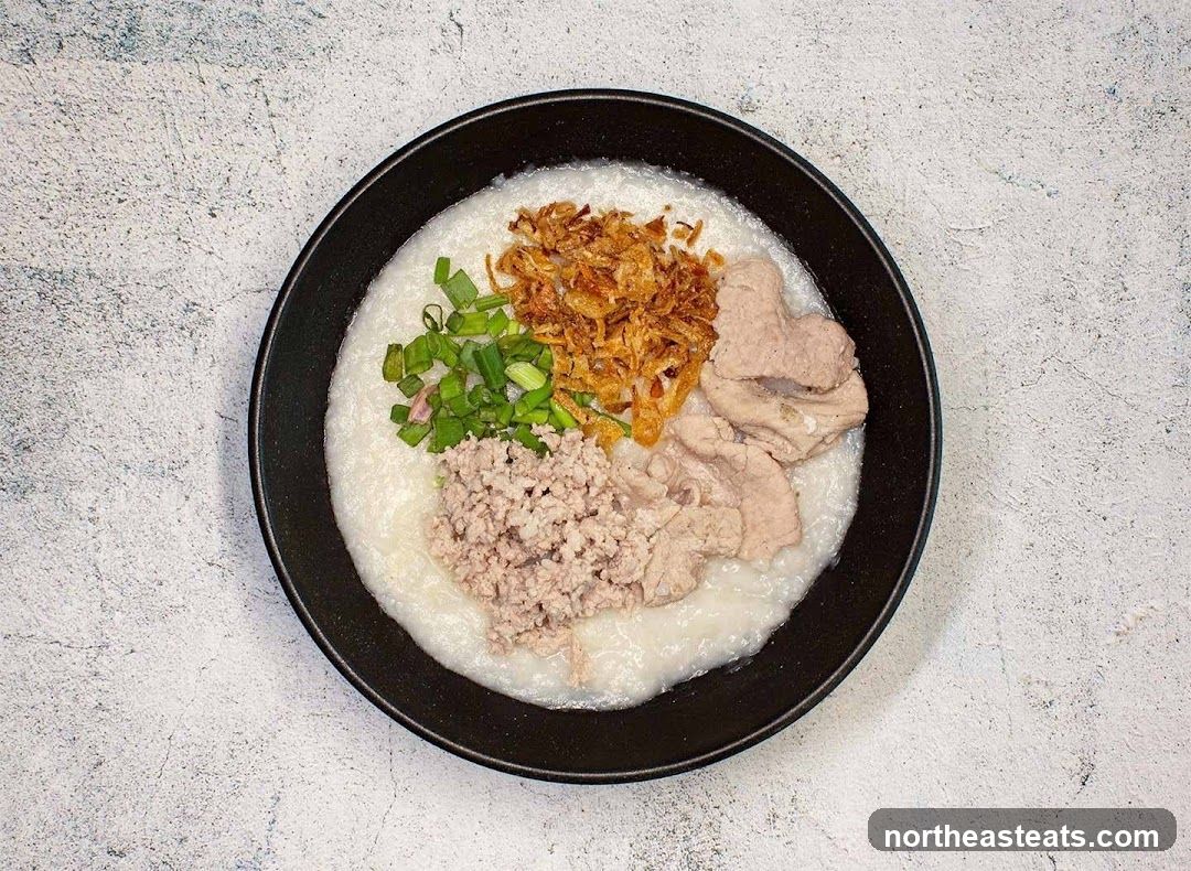 Congee with Pork and Toppings