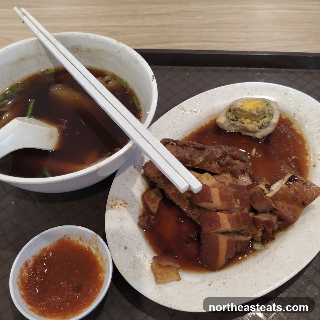 Braised Pork Belly with Braised Egg and Soup