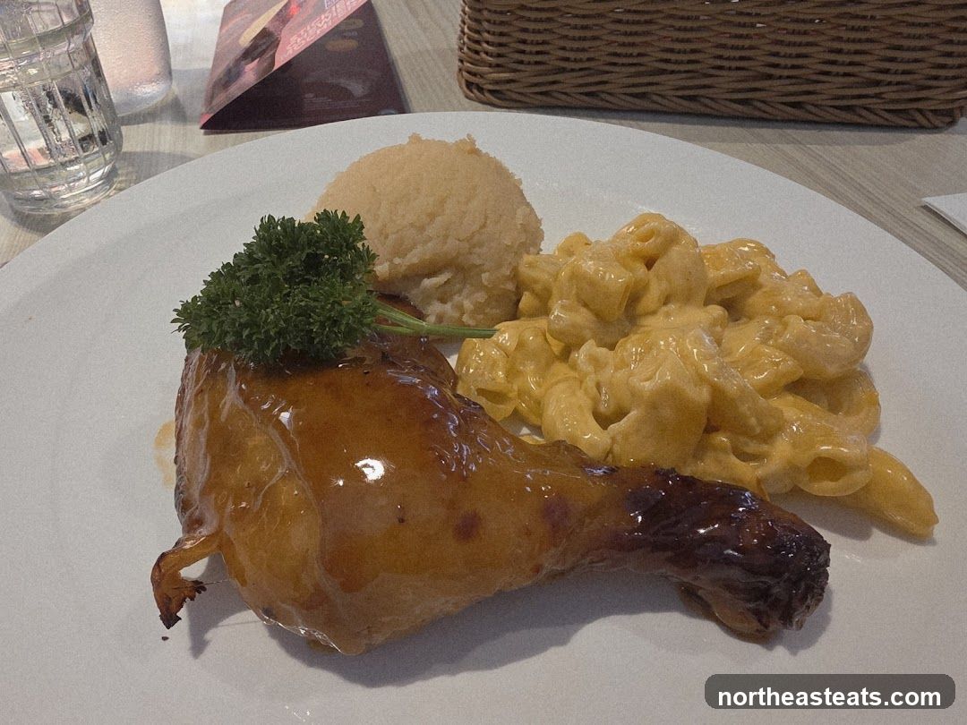 Chicken Leg with Mac and Cheese