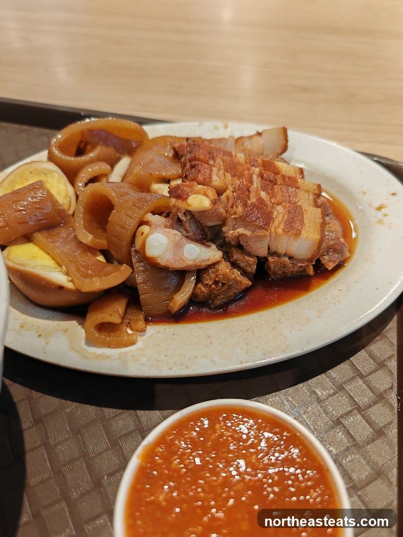 Braised Pork Belly and Eggs with Chili Sauce