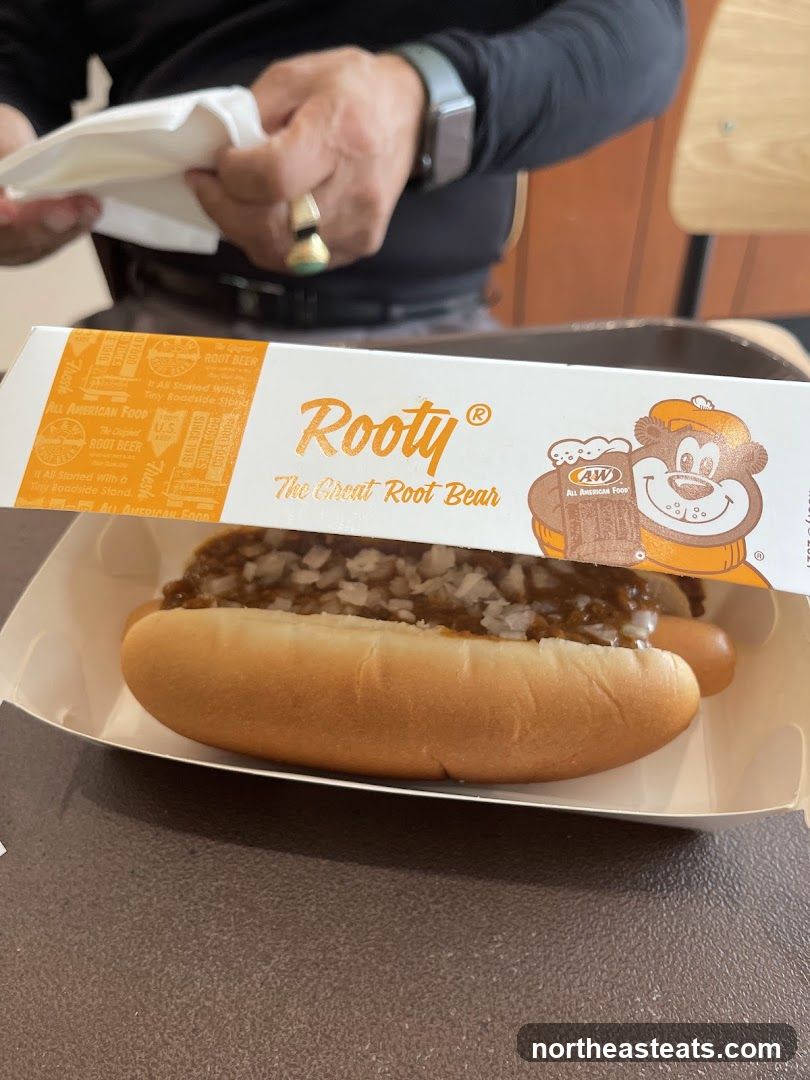 Hot Dog with Rooty Branding