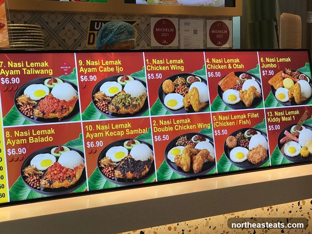 Nasi Lemak Menu