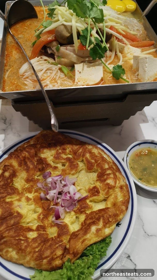Omelette and Tom Yum Soup
