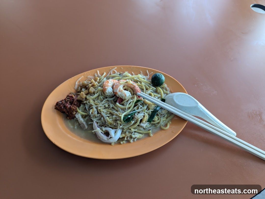 Plate of Noodles with Shrimp and Squid