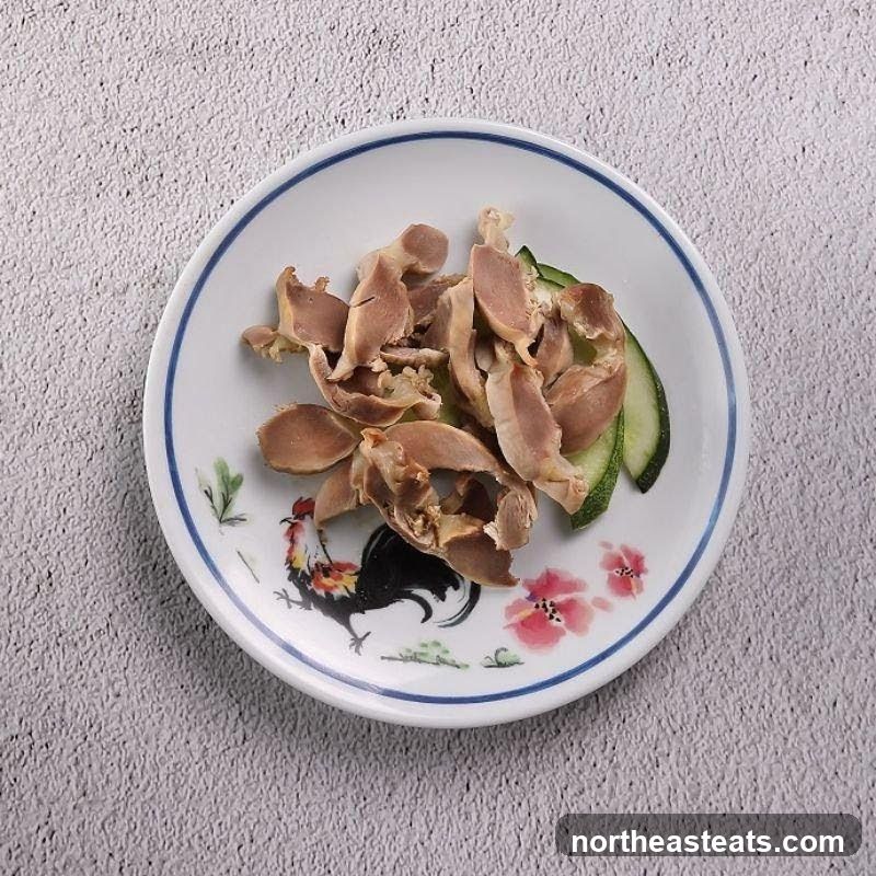 Chicken Gizzards with Cucumber