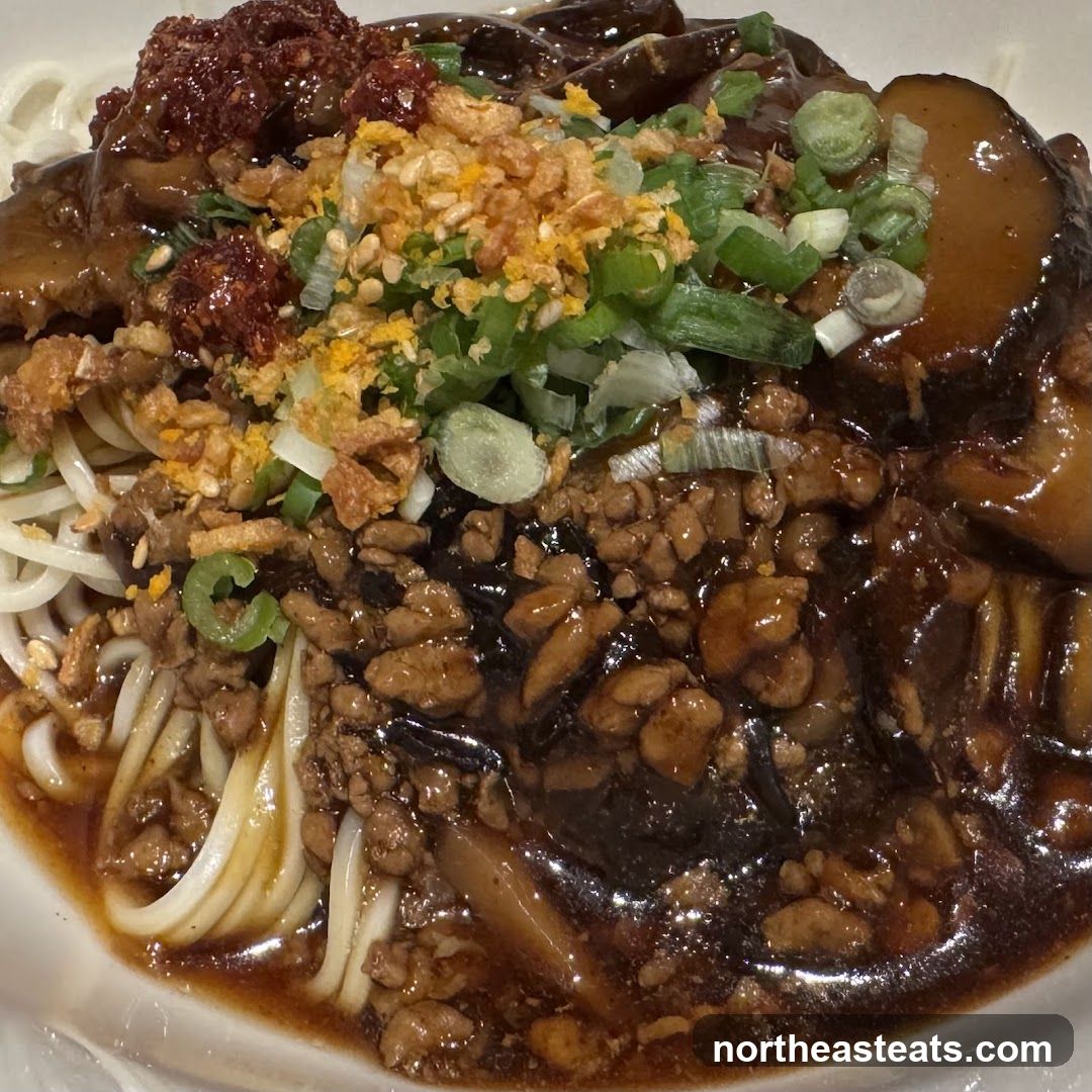 Noodles with Meat and Eggplant