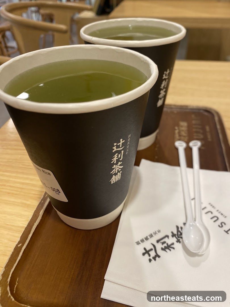 Two cups of green tea