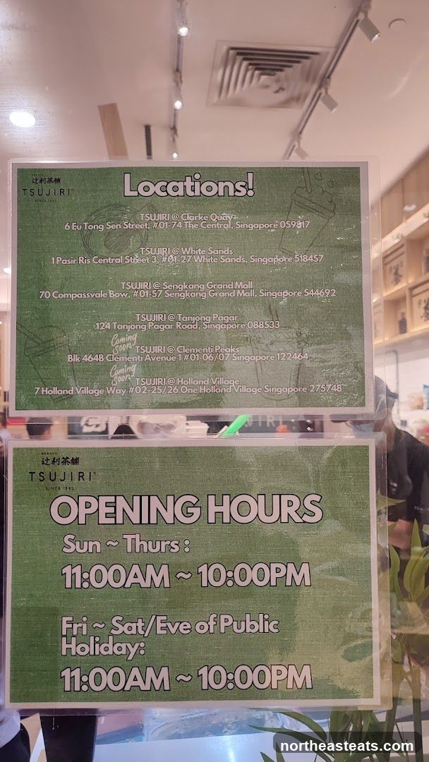 Tsujiri Locations and Opening Hours