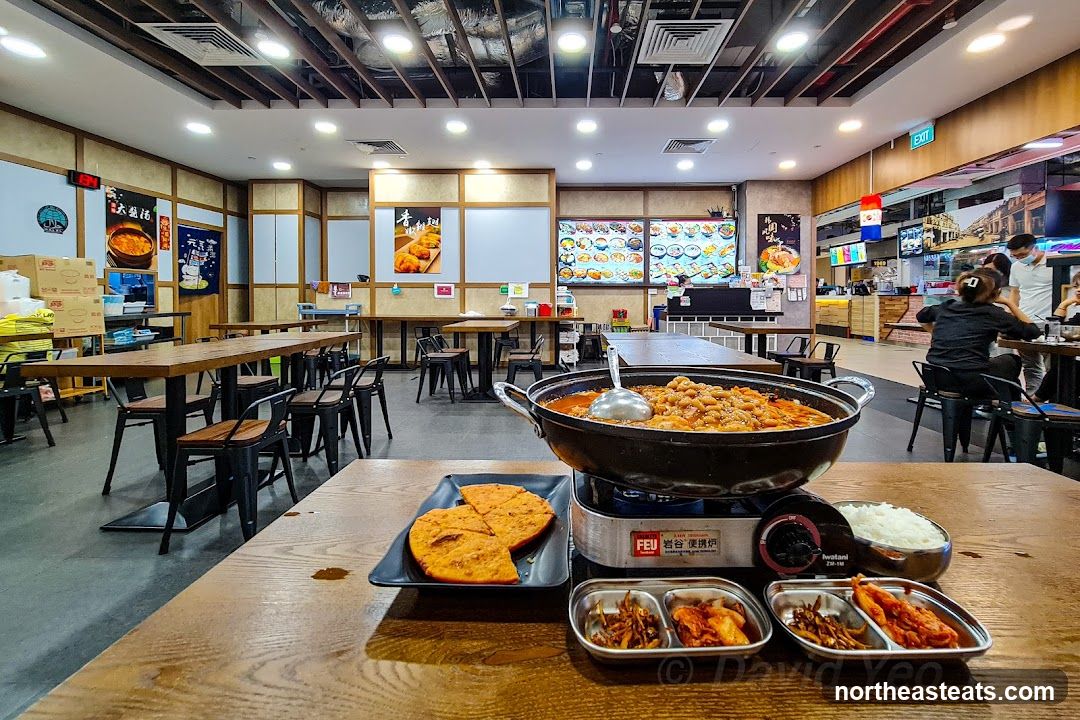 Korean Restaurant Interior with Food