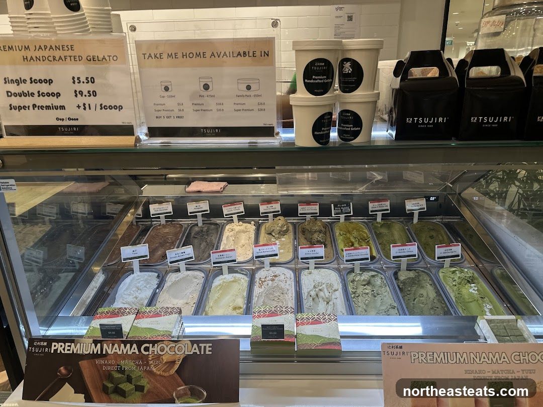 Tsujiri Gelato and Nama Chocolate Display