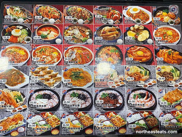 Korean Food Menu