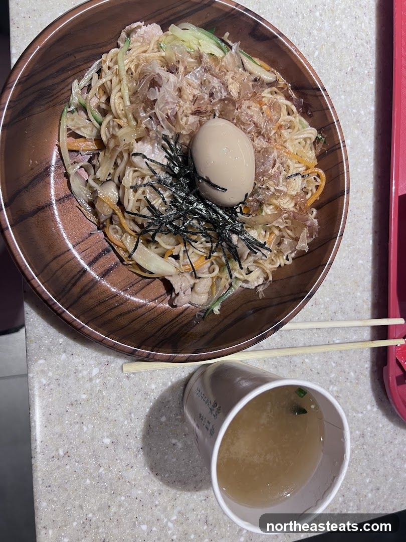 Noodle Dish with Egg and Soup