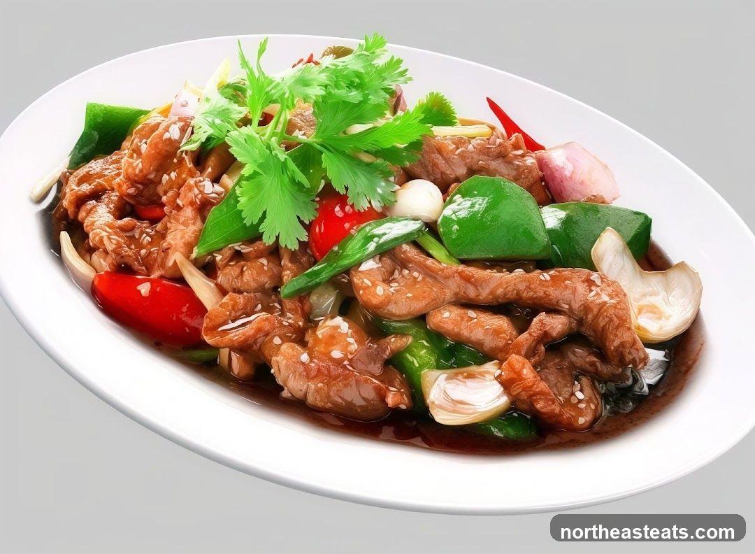 Stir-fried Beef with Peppers and Onions