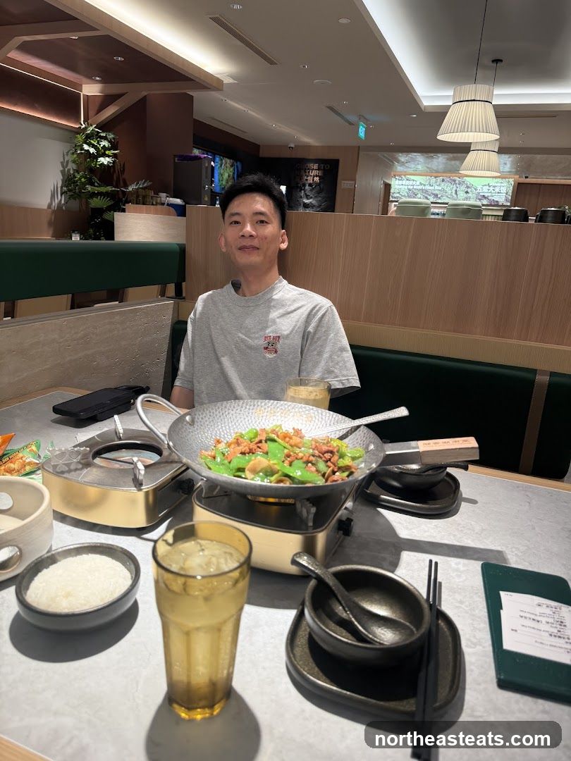 Man at a table with food