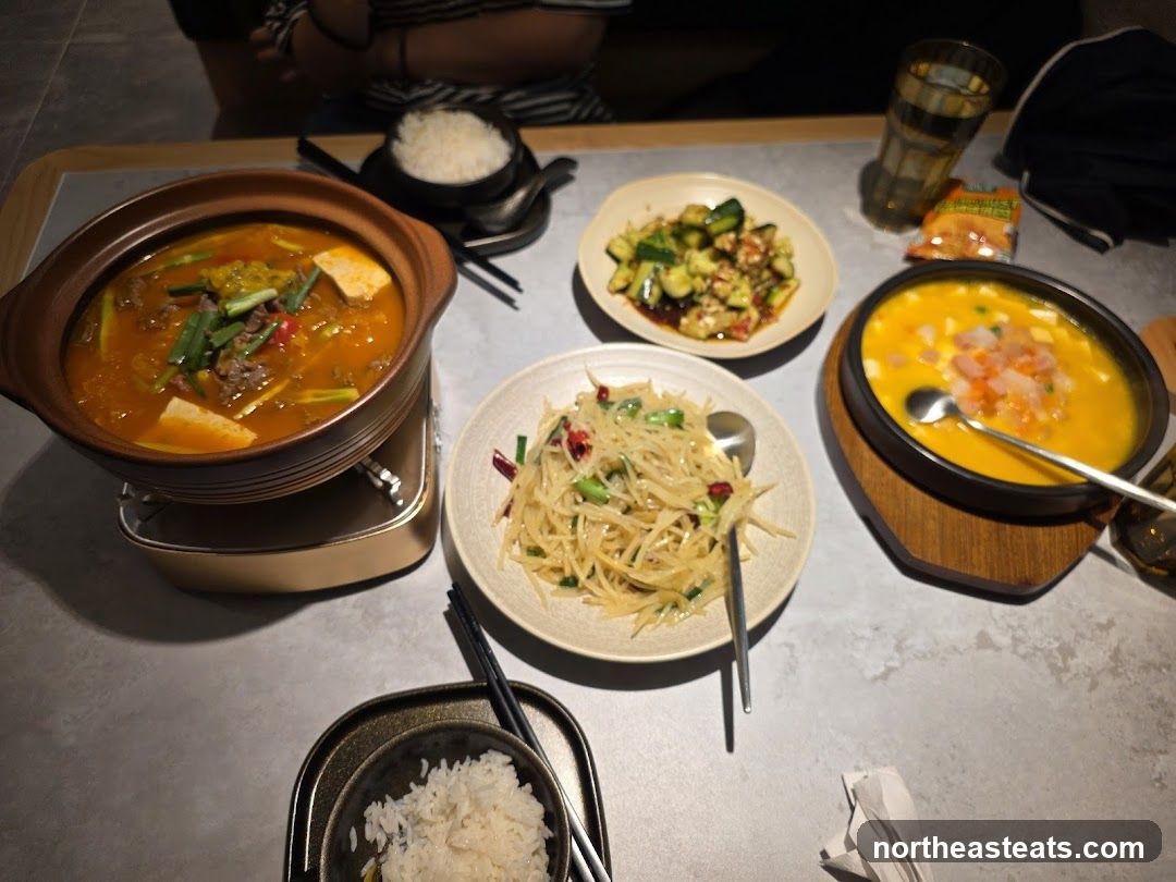 Table with various dishes