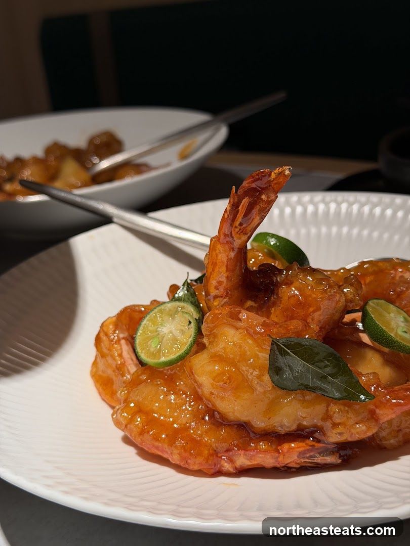 Shrimp dish with lime and herbs