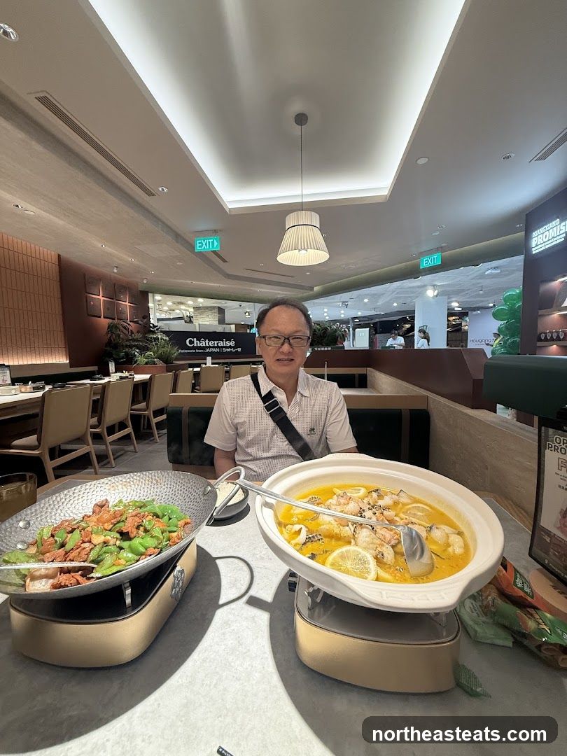 Man at a table with food