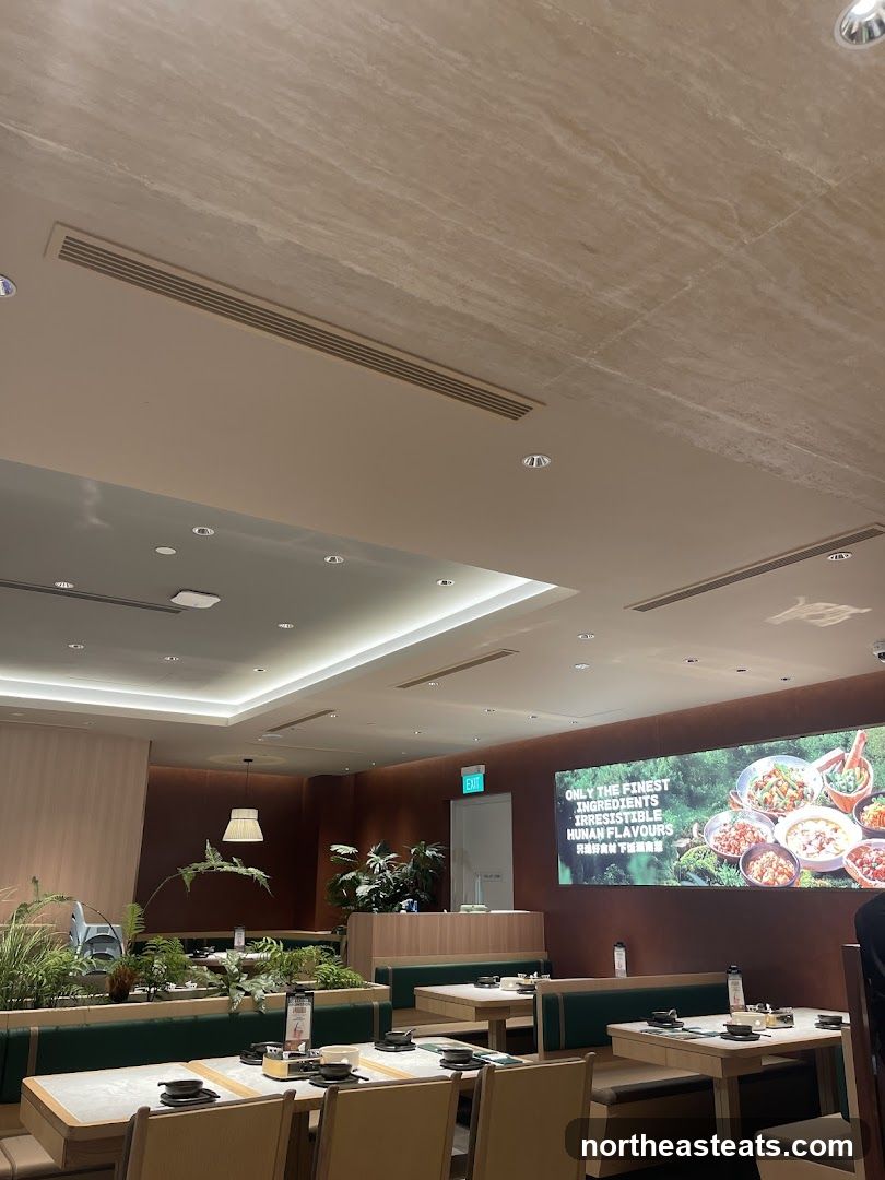 Restaurant Interior with Digital Menu Display