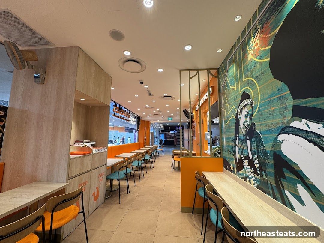 Restaurant Interior with Mural