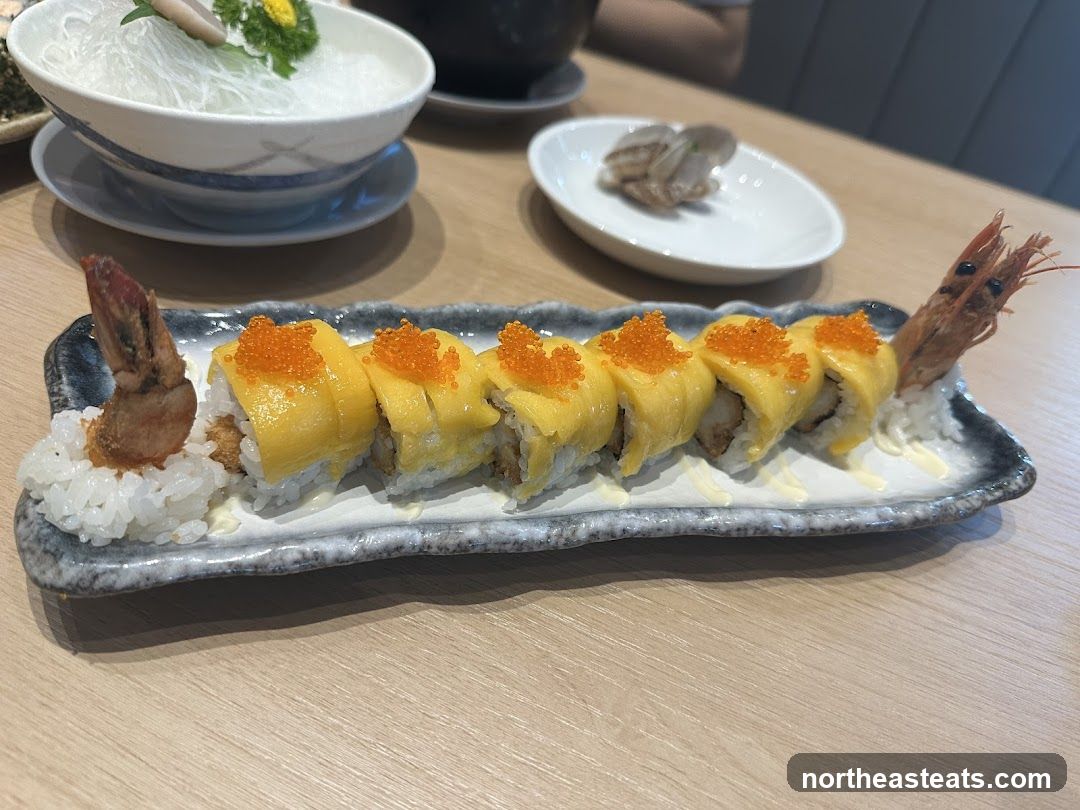 Sushi Roll with Shrimp and Mango