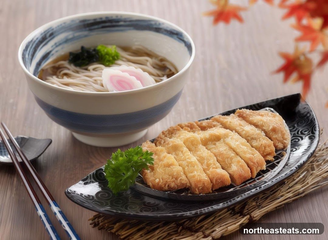 Japanese Noodle Soup and Fried Dish