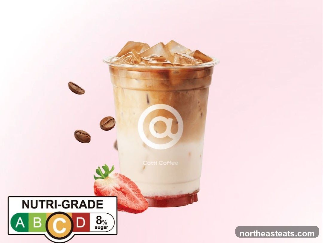 Iced Coffee with Strawberry and Nutri-Grade Label