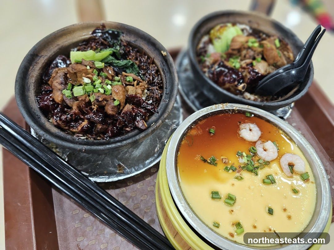 Claypot Rice and Steamed Egg with Shrimp