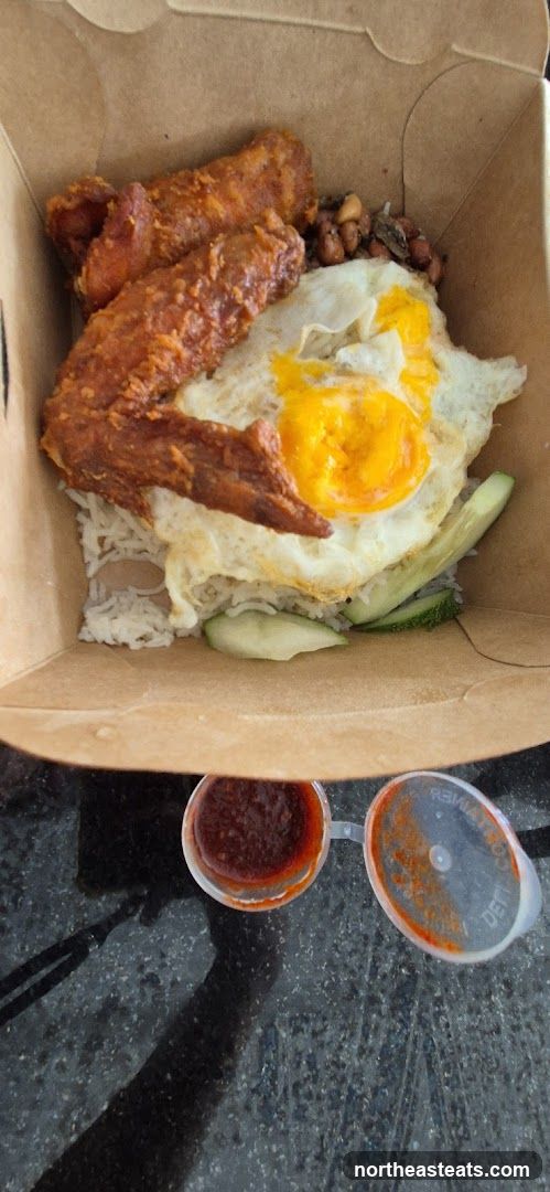 Nasi Lemak with Fried Chicken Wing