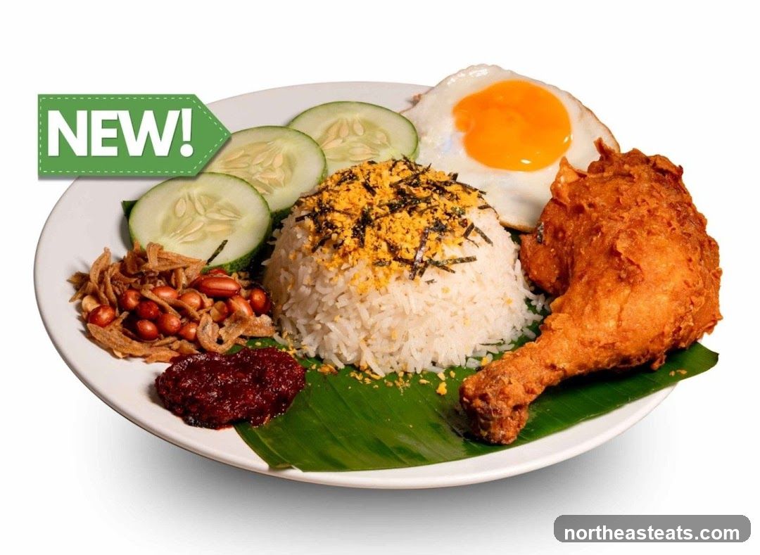 Nasi Lemak with Fried Chicken