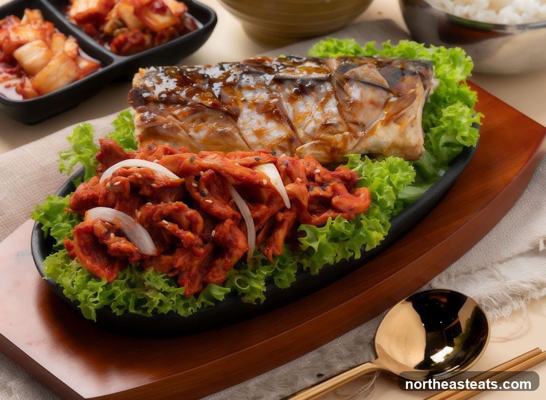 Korean Grilled Mackerel with Kimchi
