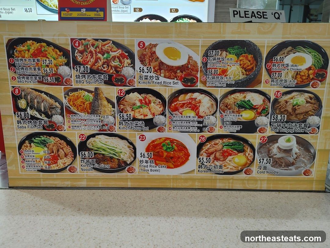 Korean Food Menu