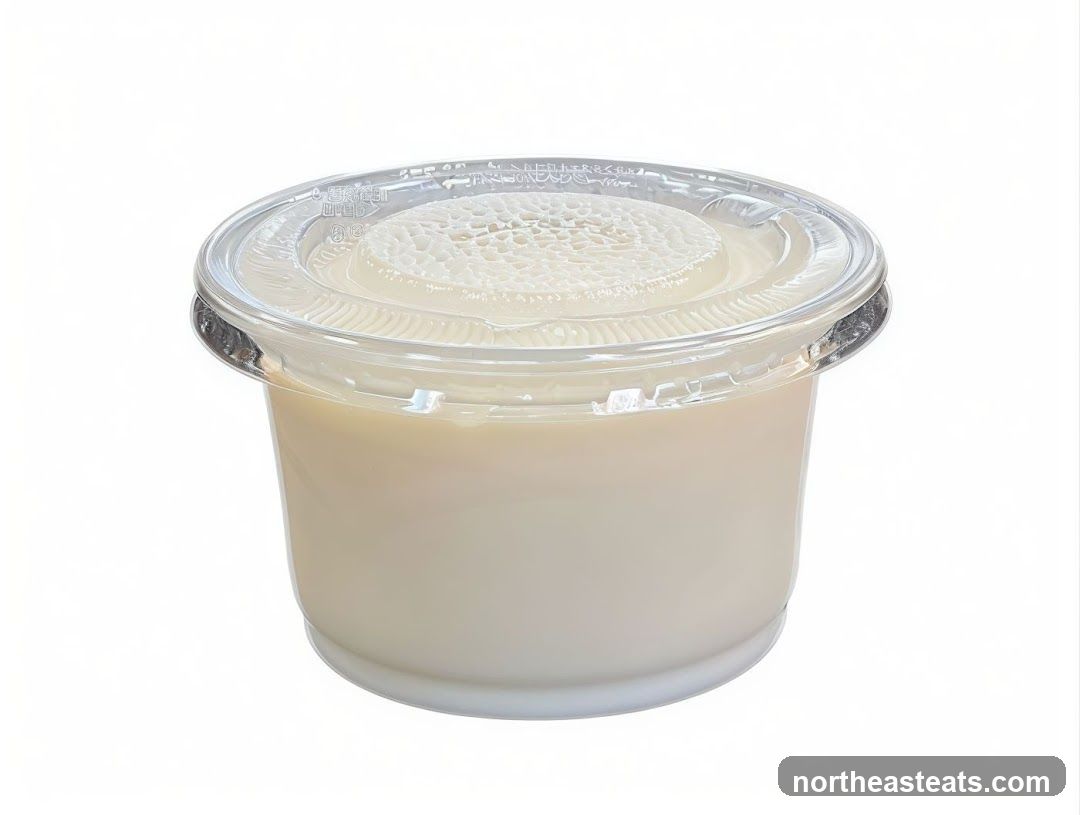 Creamy dessert in a clear cup