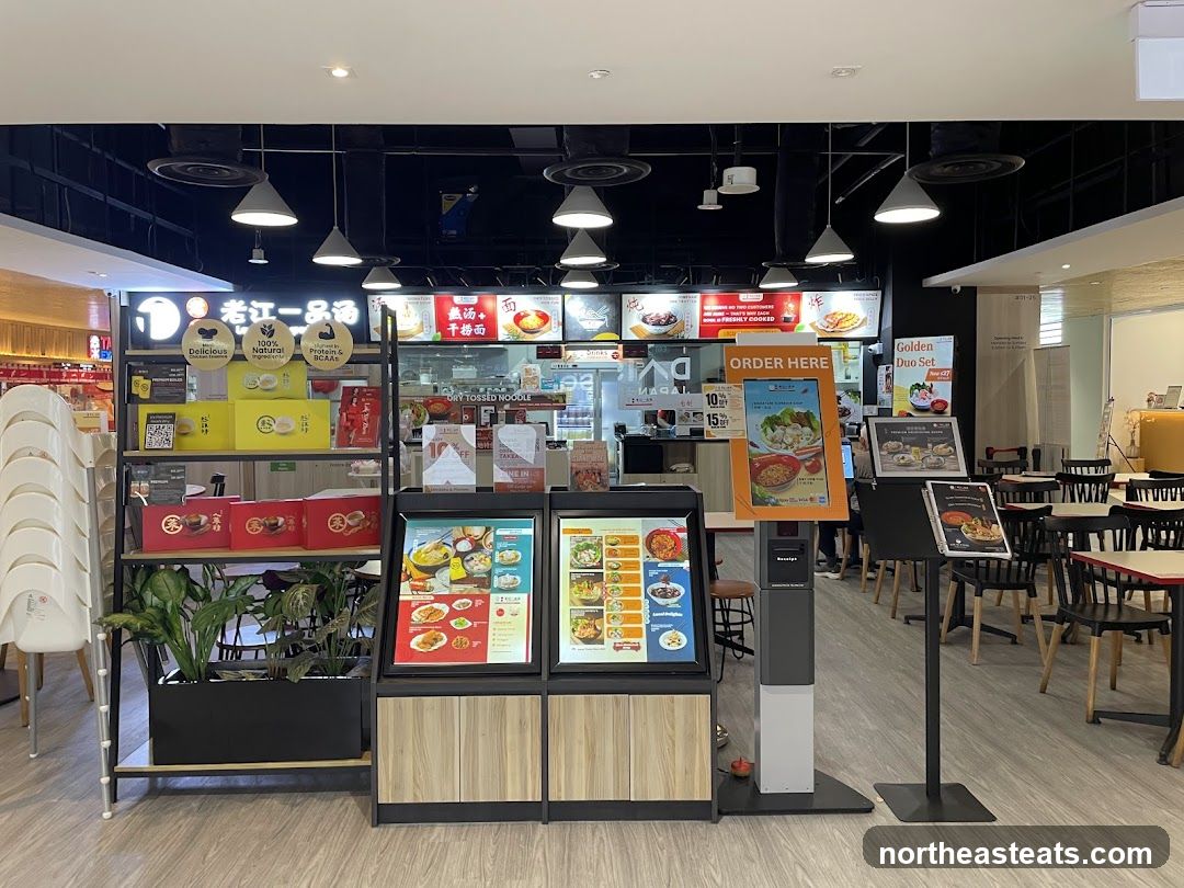 Restaurant Interior with Menu Displays