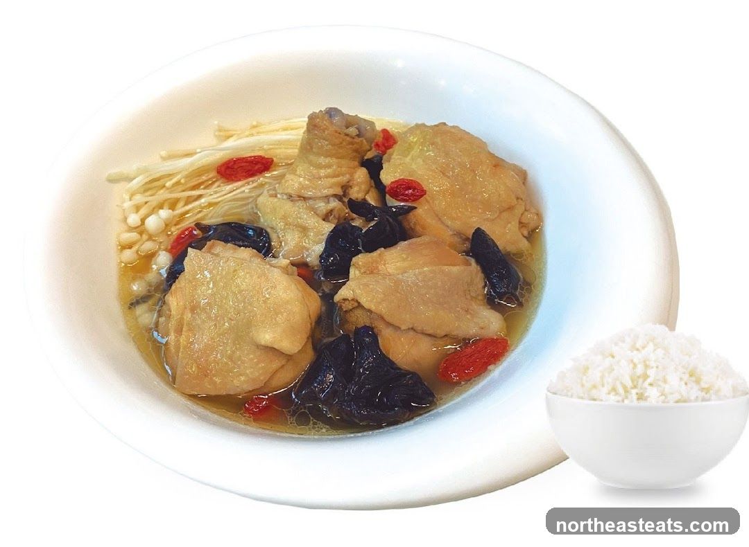 Chicken Soup with Enoki Mushrooms and Goji Berries