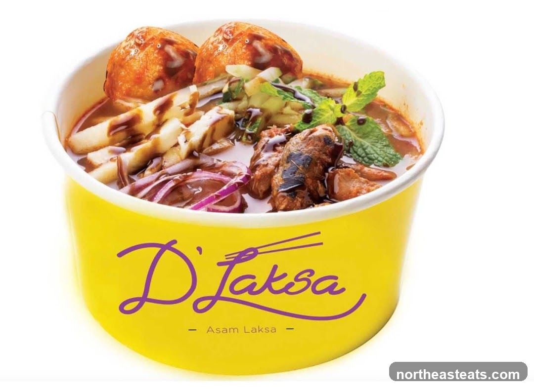 Asam Laksa in a Yellow Bowl