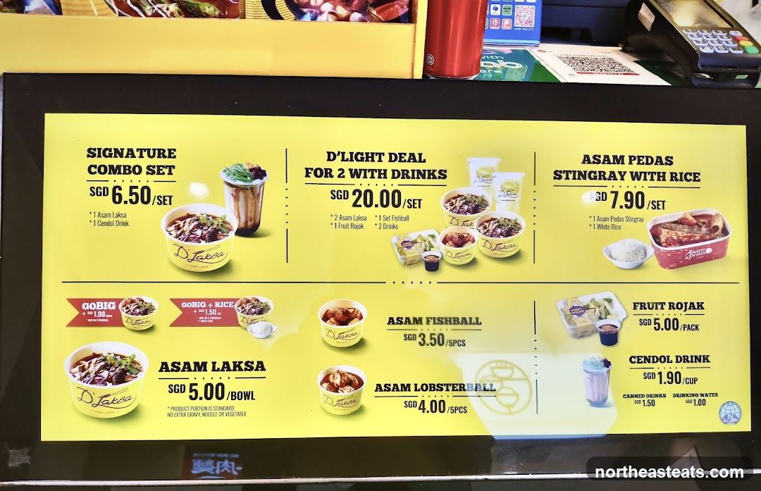 D'Laksa Menu