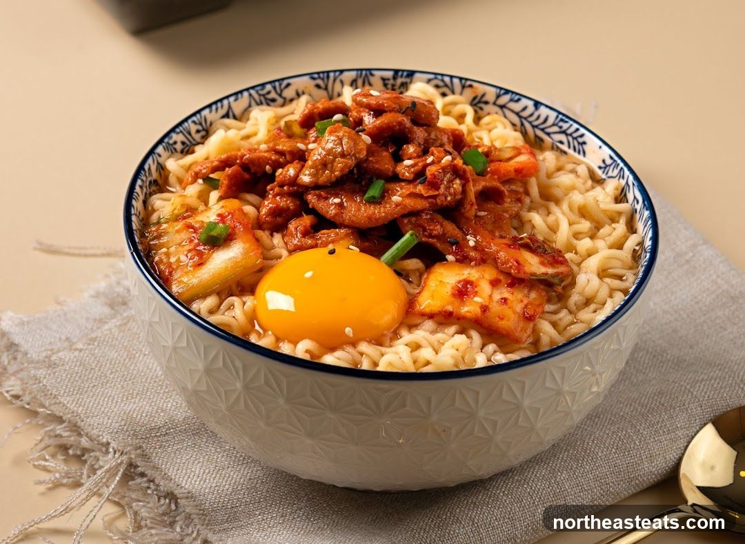 Kimchi Ramen with Egg Yolk